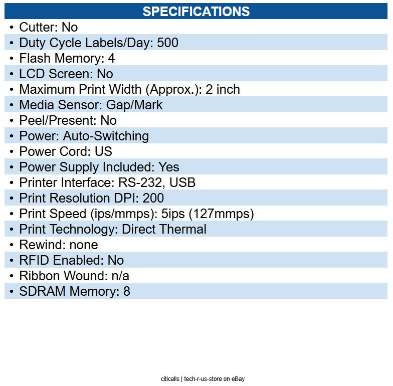 TSC 99-039A001-0001 Printers Printronix Auto ID TDP-225 Desktop, Healthcare
