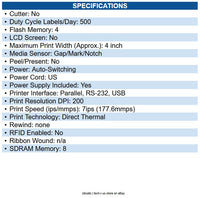 TSC 99-158A013-1101 DA210 Desktop Direct Thermal Label Printer Black - 203dpi