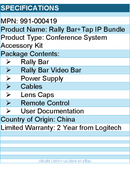 Logitech 991-000419 Rally Bar + Tap IP Graphite Bundle for Video Meeting Rooms
