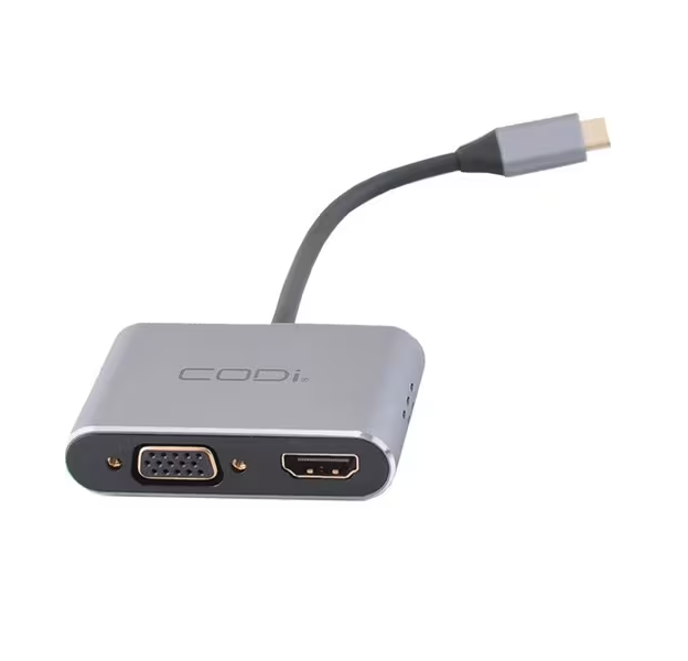 CODi A01063M 4-In-1 USB-C Display Adapter - (HDMI, VGA, USB-C PD, USB-A 3.0)