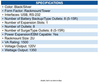 Eaton 9PX1500RT-L 1 Online Double-Conversion UPS Cybersecure Network Card Option