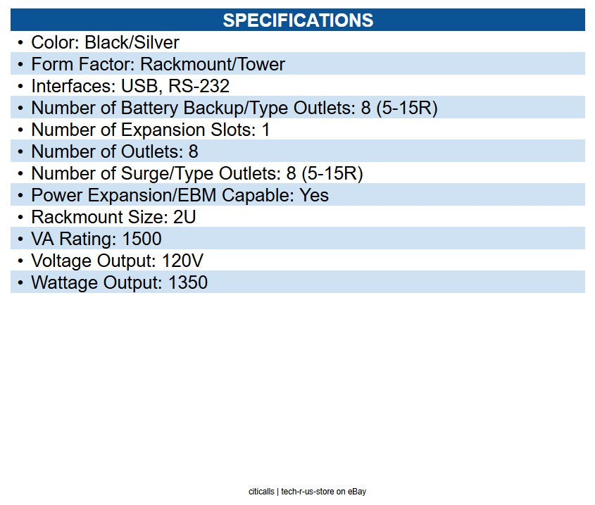 Eaton 9PX1500RTN 9PX 1500VA 1350W 120V Online Double-Conversion UPS, 8x5-15R