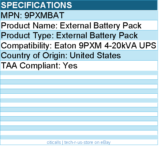 Eaton 9PXMBAT Battery Module Hot-swap Modular for Online Double-Conversion UPS