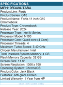 HP 9R3A9UTABA Fortis G10 11.6" Chromebook - HD - Intel N-Series N100