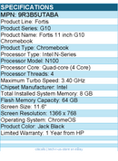 HP 9R3B5UTABA Fortis G10 11.6" Touchscreen Chromebook - HD - Intel N-Series N100