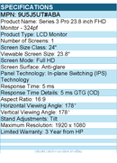 HP 9U5J5UT#ABA 324pf 24" Class Full HD LCD Monitor - 16:9 - Black