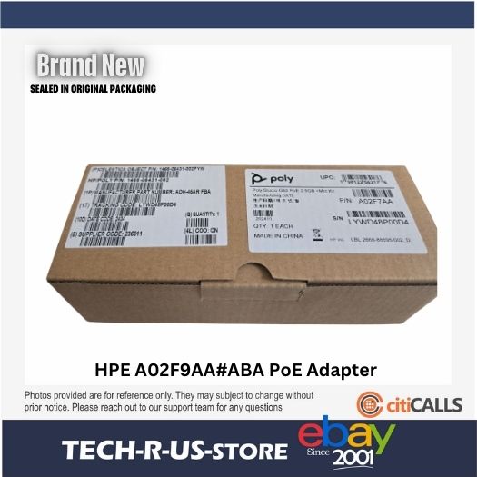 HP Poly A02F9AA#ABA PoE+ Adapter and Cable Kit for use with Studio G62