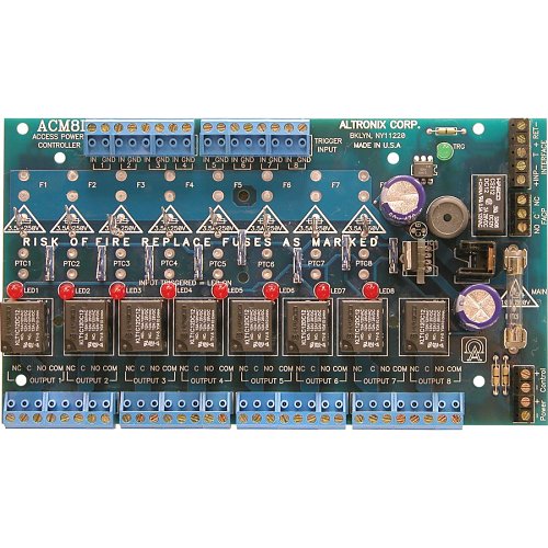 Acms8 Altronix ACM8CB Access Power Controller, 8 PTC Class 2 Relay Outputs ...