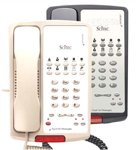 Scitec AEGIS-10-08-ASH Single Line Ash Phone 10 Memory Keys Non Slip