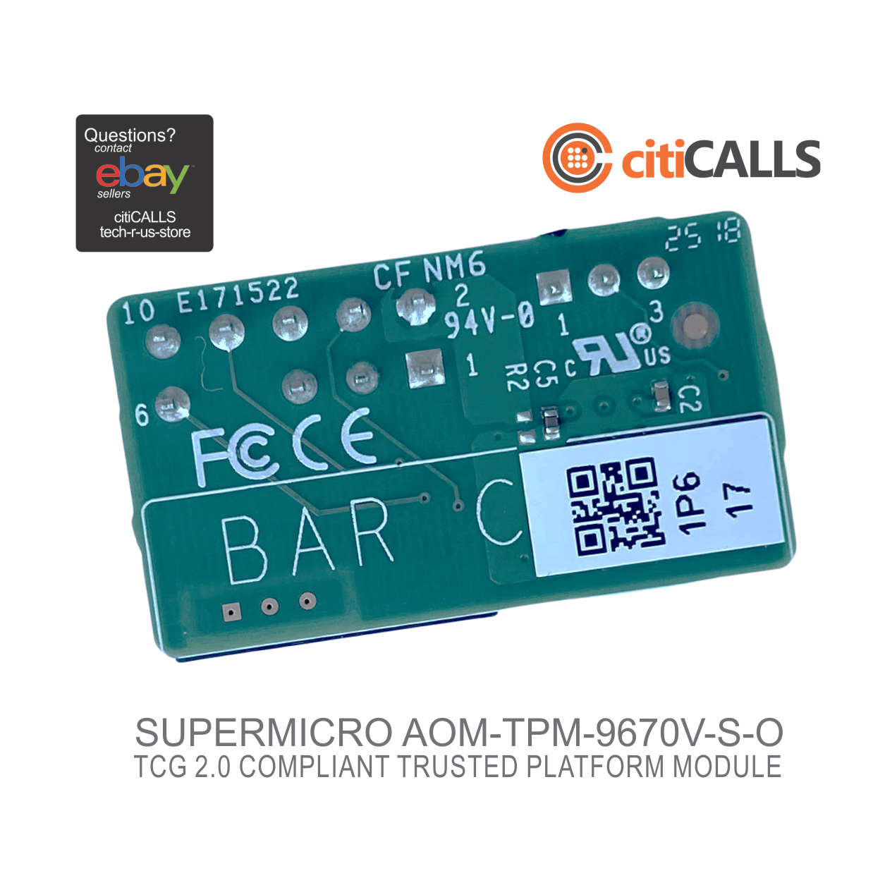 Supermicro AOM-TPM-9670V-S-O Accessory SPI Capable Vertical TPM 2.0 Provisioned