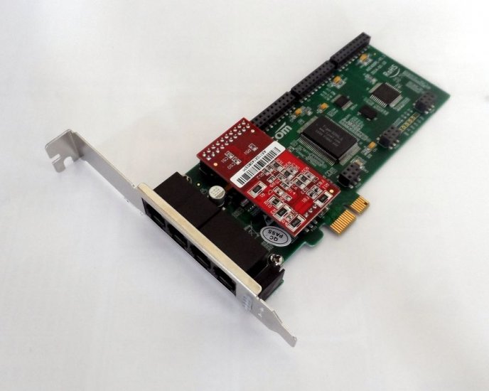 Atcom AXE400P-01 4 Port Analog PCI-E Asterisk Card with 0 FXS 1 FXO