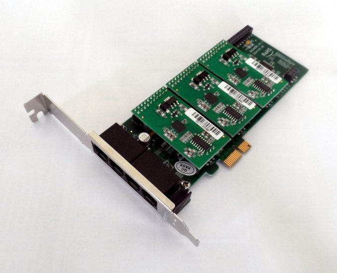 Atcom AXE400P-30 4 Port Analog PCI-E Asterisk Card with 3 FXS 0 FXO