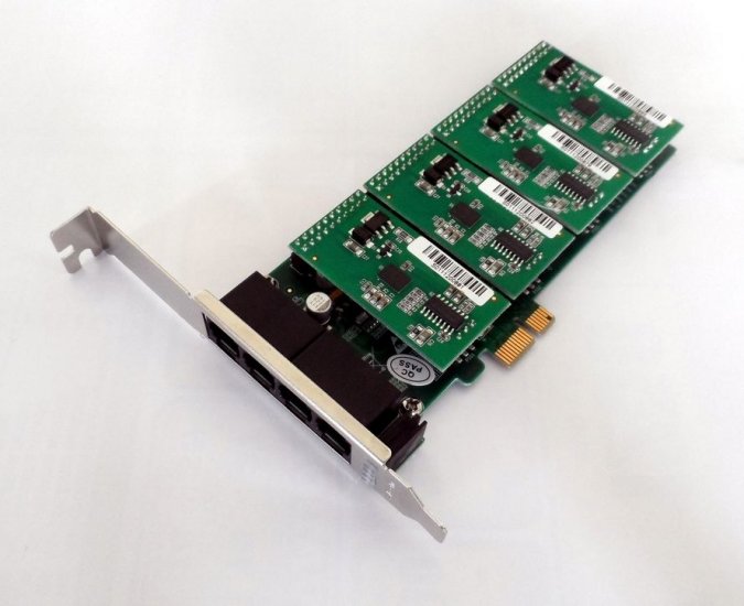 Atcom AXE400P-40 4 Port Analog PCI-E Asterisk Card with 4 FXS 0 FXO
