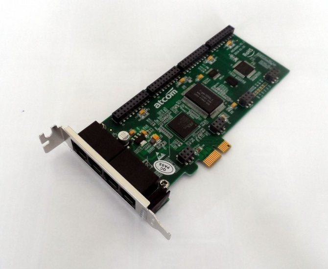 Atcom AXE400PL-00 4 Port Analog PCI-E Asterisk Low Profile Card with 0 FXS 0 FXO