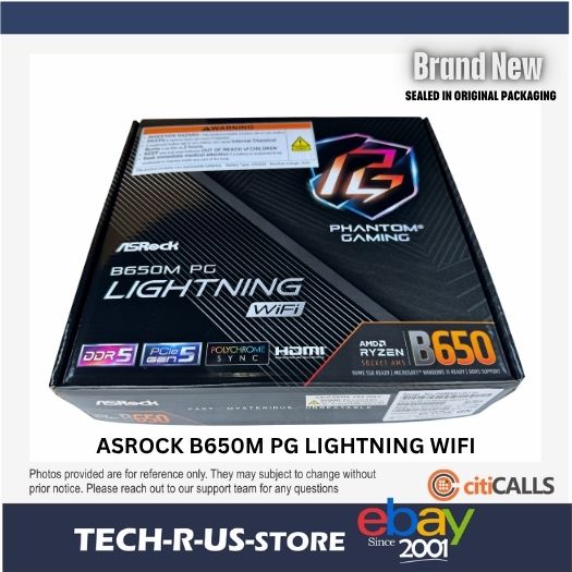 ASRock B650M PG LIGHTNING WIFI Motherboard - B650 AMD AM5 Max192GB DDR5 PCIe