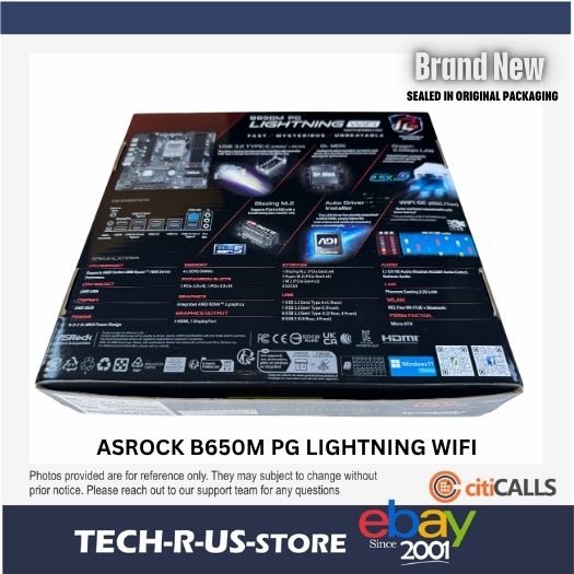 ASRock B650M PG LIGHTNING WIFI Motherboard - B650 AMD AM5 Max192GB DDR5 PCIe