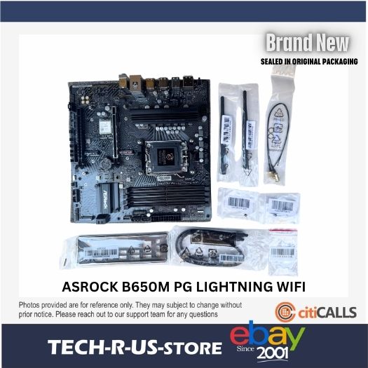 ASRock B650M PG LIGHTNING WIFI Motherboard - B650 AMD AM5 Max192GB DDR5 PCIe