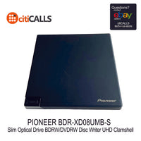 Pioneer BDR-XD08UMB-S Slim BDRW DVDRW Blu-Ray Disc Writer UHD Clamshell Black