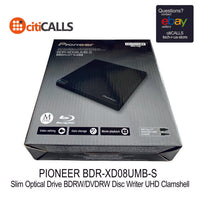 Pioneer BDR-XD08UMB-S Slim BDRW DVDRW Blu-Ray Disc Writer UHD Clamshell Black
