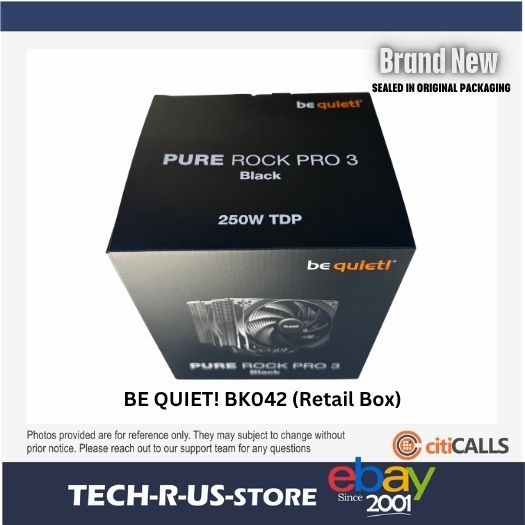 be quiet! BK042 Pure Rock Pro 3 Black CPU Air Cooler - 2000 RPM - 4 pin - 12 V