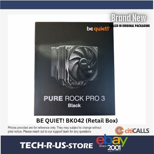 be quiet! BK042 Pure Rock Pro 3 Black CPU Air Cooler - 2000 RPM - 4 pin - 12 V