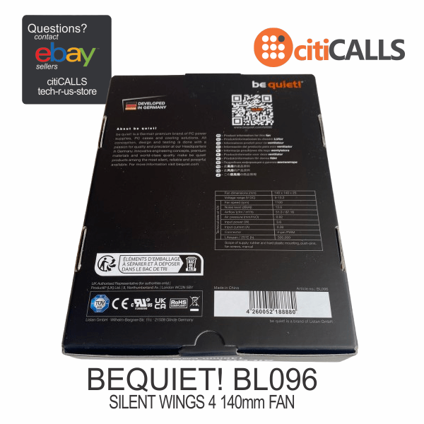 be quiet! BL096 PC Case Fan - Silent Wings 4 140mm PWM Black Retail
