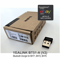 Yealink BT51-A 1300007 Bluetooth USB A Dongle for BH72/BH76 100ft/30m Range