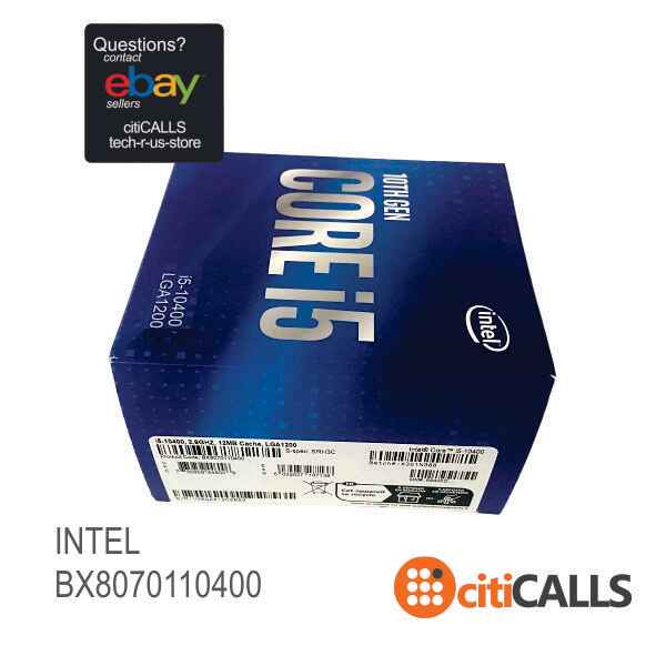 Intel BX8070110400 Core i5 10400 - 2.9 GHz - 6-core - 12 threads -LGA1200 Socket