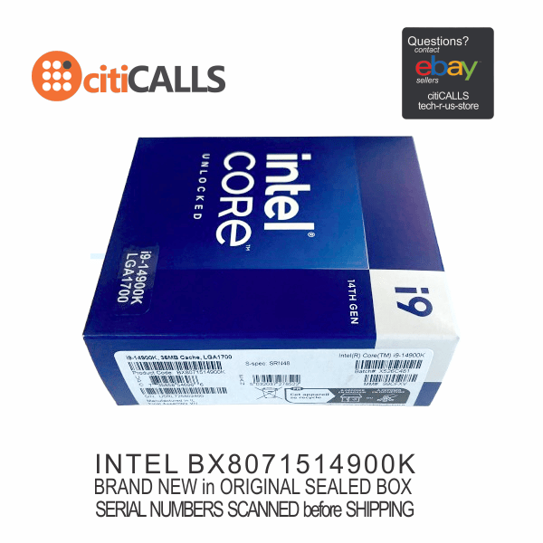 Intel BX8071514900K CPU Corei9-14900K 24C 32T 6.0Ghz 36MB LGA1700 Retail