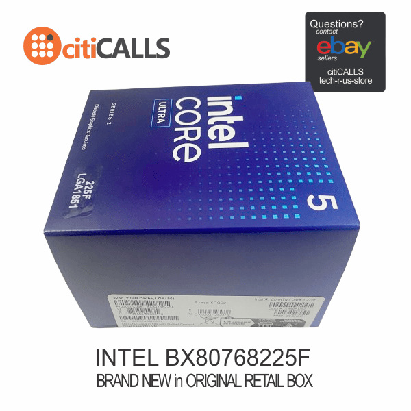 Intel BX80768225F Core Ultra 5 225F CPU Processor 20M Cache 4.9GHz