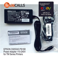 Epson C825343 PS-180-343 Power Adapter for TM Series Printers 100-240V US NA