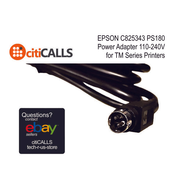 Epson C825343 PS-180-343 Power Adapter for TM Series Printers 100-240V US NA