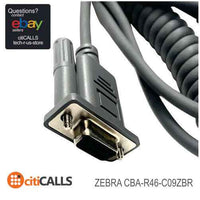 Zebra CBA-R46-C09ZBR Serial Data Transfer Cable 9 ft First End 9-pin DB-9 RS-232