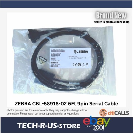 Zebra CBL-58918-02 Serial Data Transfer Cable - 9 Pin RS-232 - 6 ft