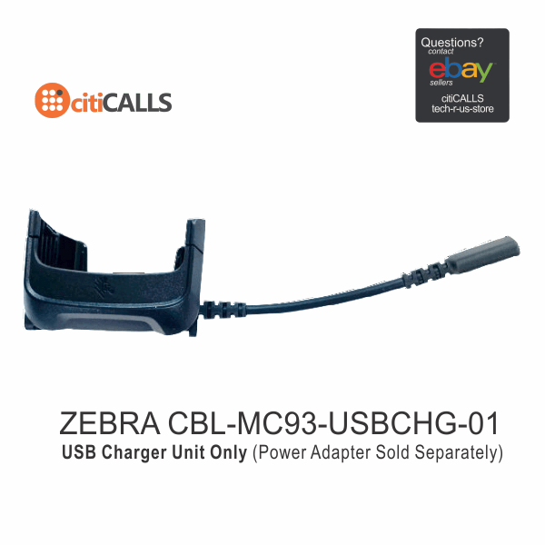 Zebra CBL-MC93-USBCHG-01 Snap-on USB Charging Cable requires Power Adapter