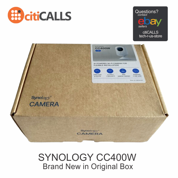 Synology CC400W (US) 4MP AI Surveillance Wi-Fi Camera IP65 Retail