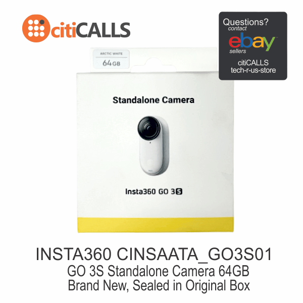Insta360 CINSAATA_GO3S01 GO 3S Standalone Camera - 64GB - Arctic White Retail