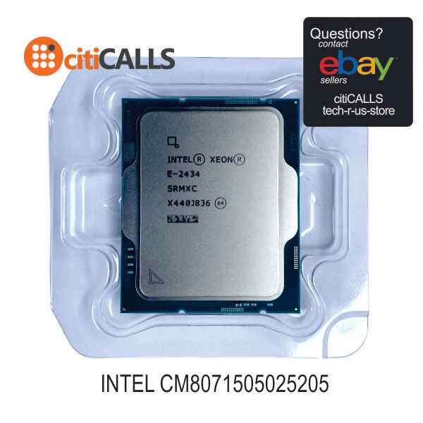 Intel CM8071505025205 CPU Xeon E-2434 3.4GHz 12M Cache LGA1700 Tray