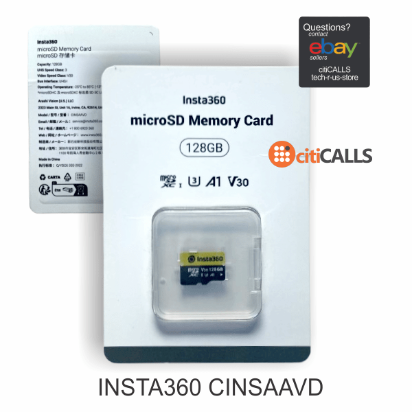 Insta360 CINSAAVD 128GB UHS-I A1 V30 U3 Class 10 microSD microSDXC Memory Card
