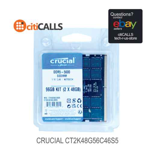 Crucial CT2K48G56C46S5 DDR5 - kit - 96 GB: 2 x 48 GB -SO-DIMM 262-pin - 5600 MHz