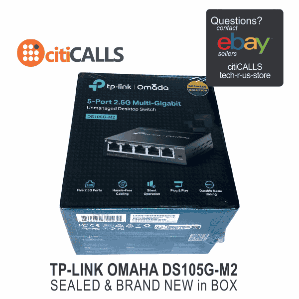 TP-Link DS105G-M2 Omada 5-Port 2.5G Multi-Gigabit Desktop Switch PORT: 5 2.5G