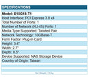 Synology E10G18-T1 10Gb Ethernet Adapter 1xRJ45 port PCIE Retail