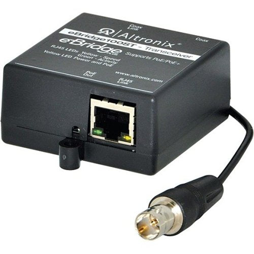 Altronix eBridge100ST EoC Single-Port Small Transceiver 100Mbps, Passes PoE/PoE+