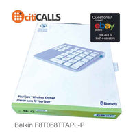 Belkin F8T068TTAPL-P Wireless Bluetooth 28 Numeric KeyPad for MacPro MacBook