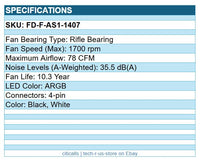Fractal Design FD-F-AS1-1407 Aspect 14 RGB PWM Cooling Fan - 3 Pack