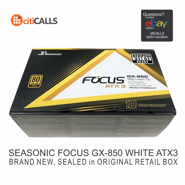 Seasonic FOCUS GX-850 WHITE ATX3 850W 80+ Gold Full-Modular, Fan Control