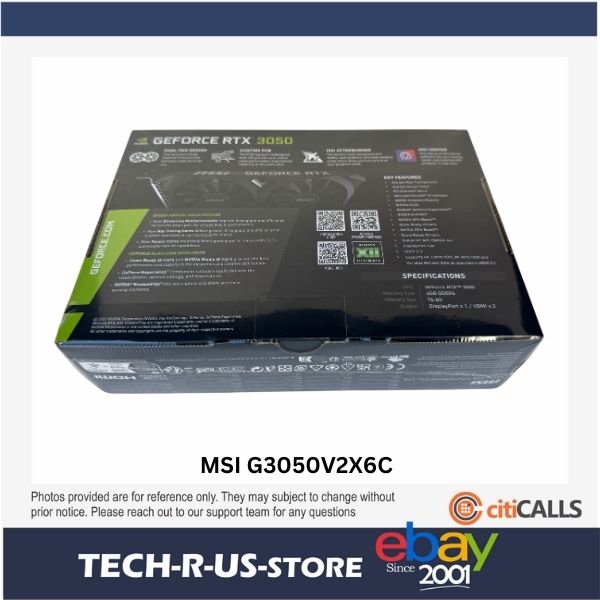 MSI G3050V2X6C Video Card - GeForce RTX 3050 VENTUS 2X 6G OC 6G GDDR6 PCI-E4.0x8