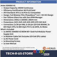 ANTEC GSK850 V2 850W 80+ Gold Full Modular ATX 3.1 PCIe 5.1 Power Supply Unit