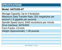Synology HAT3300-4T Plus HAT33004T 4 TB Hard Drive - 3.5" Internal - SATA
