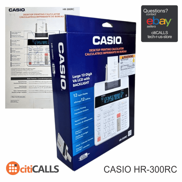 Casio HR-300RC Printing Calculator White